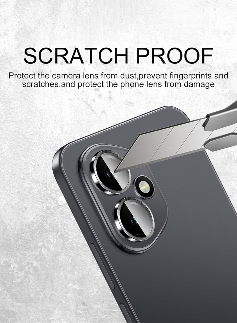 Wtech Honor 400 5G 2025 Premium Alloy Ring Camera Lens Tempered Glass Protector Shield (MLGICR) - Clear/Black - Image 3
